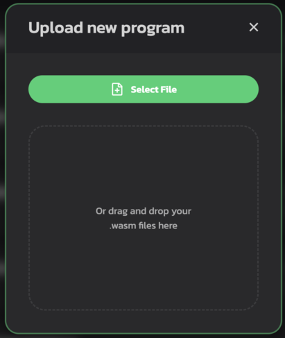 Upload new program